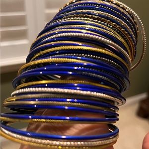 Blue and golden bangles